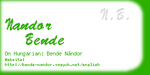 nandor bende business card