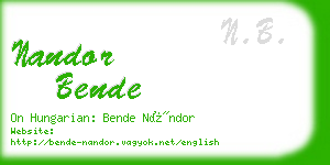 nandor bende business card